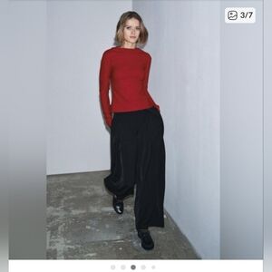 Zara Red Long Sleeve Top